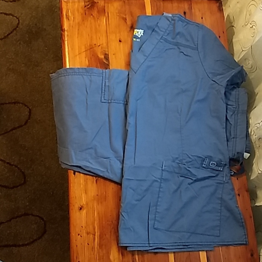 Periwinkle blue three piece scrub set